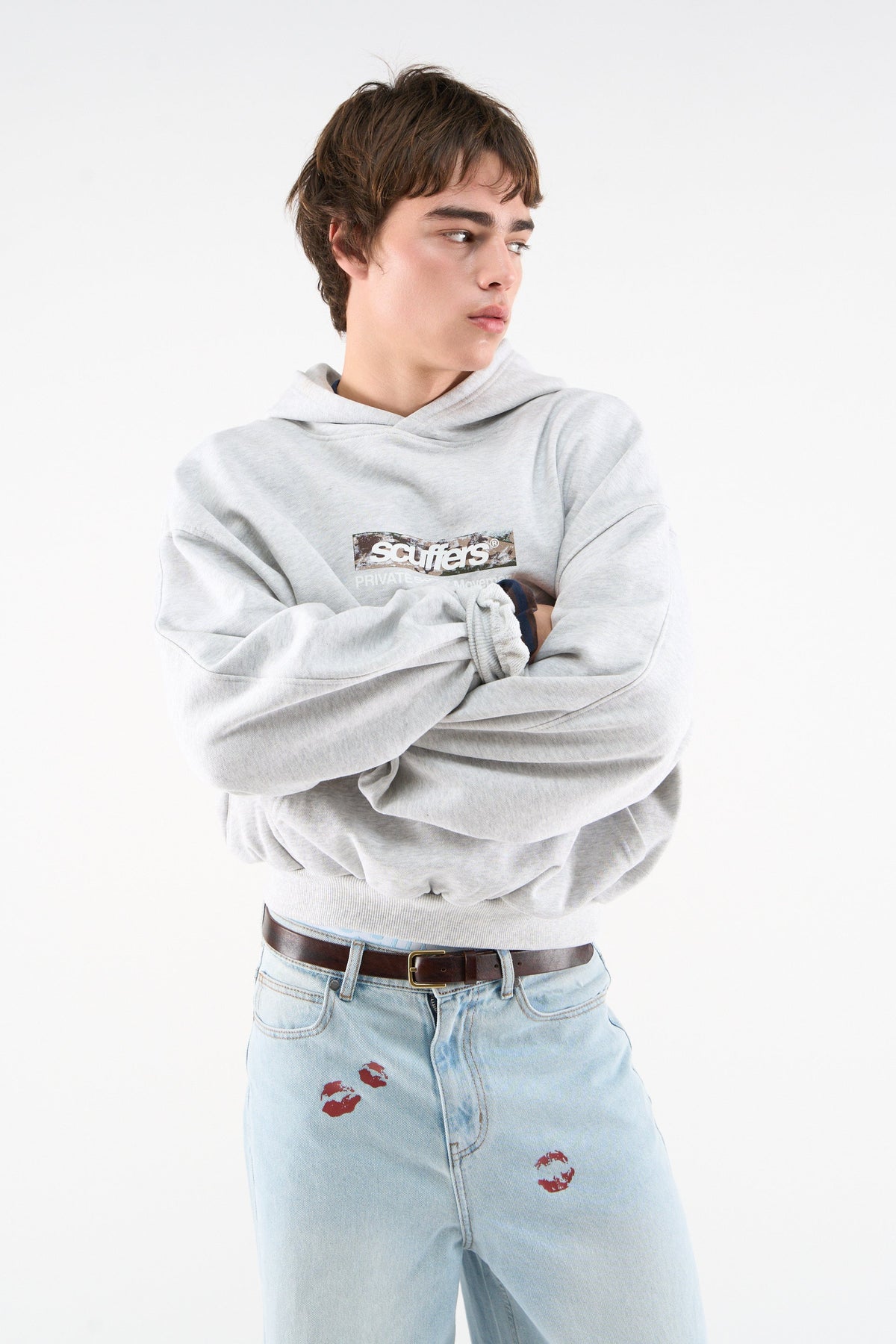 Private Grey Melange Hoodie