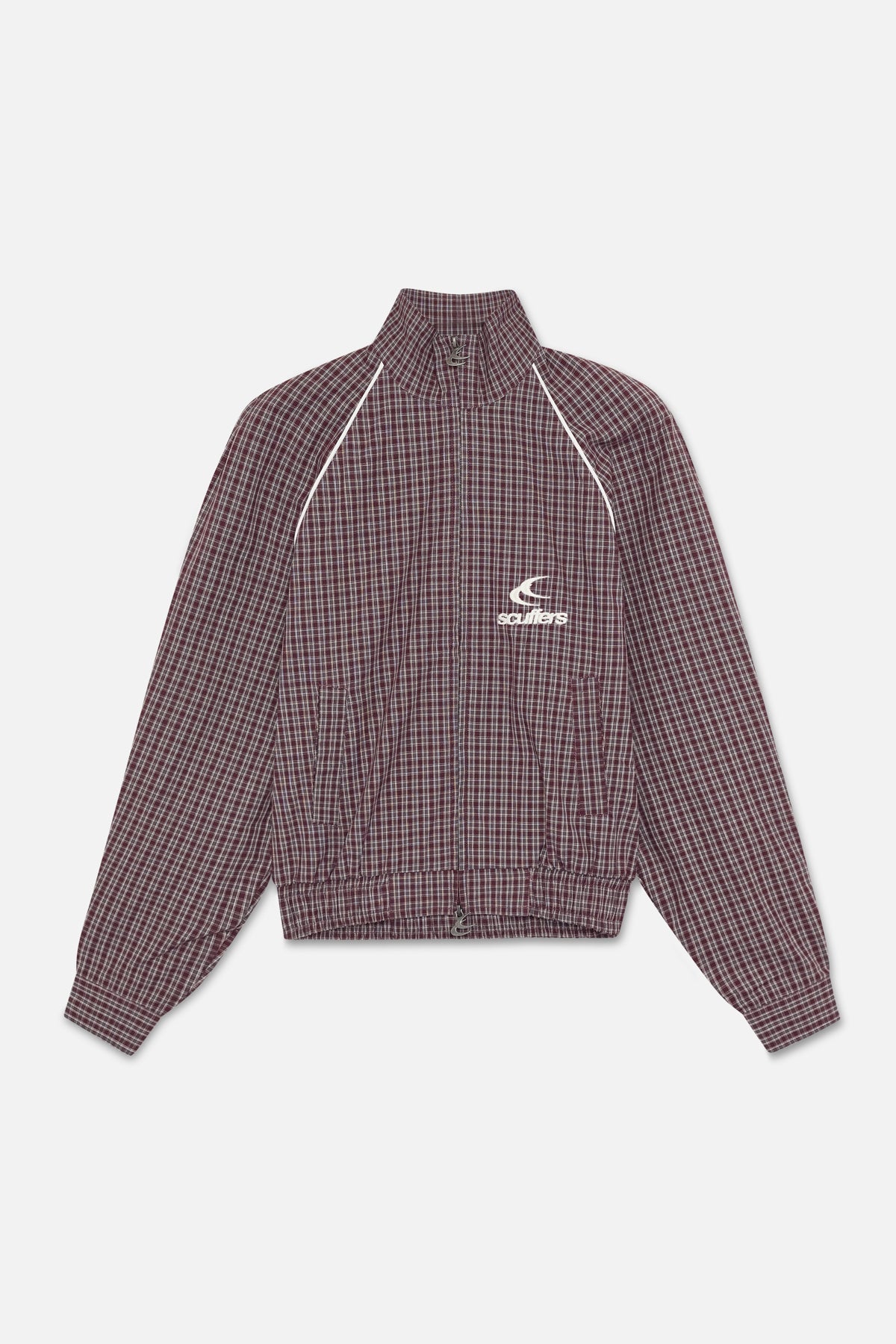 Chamise Checkered Burgundy Zipper