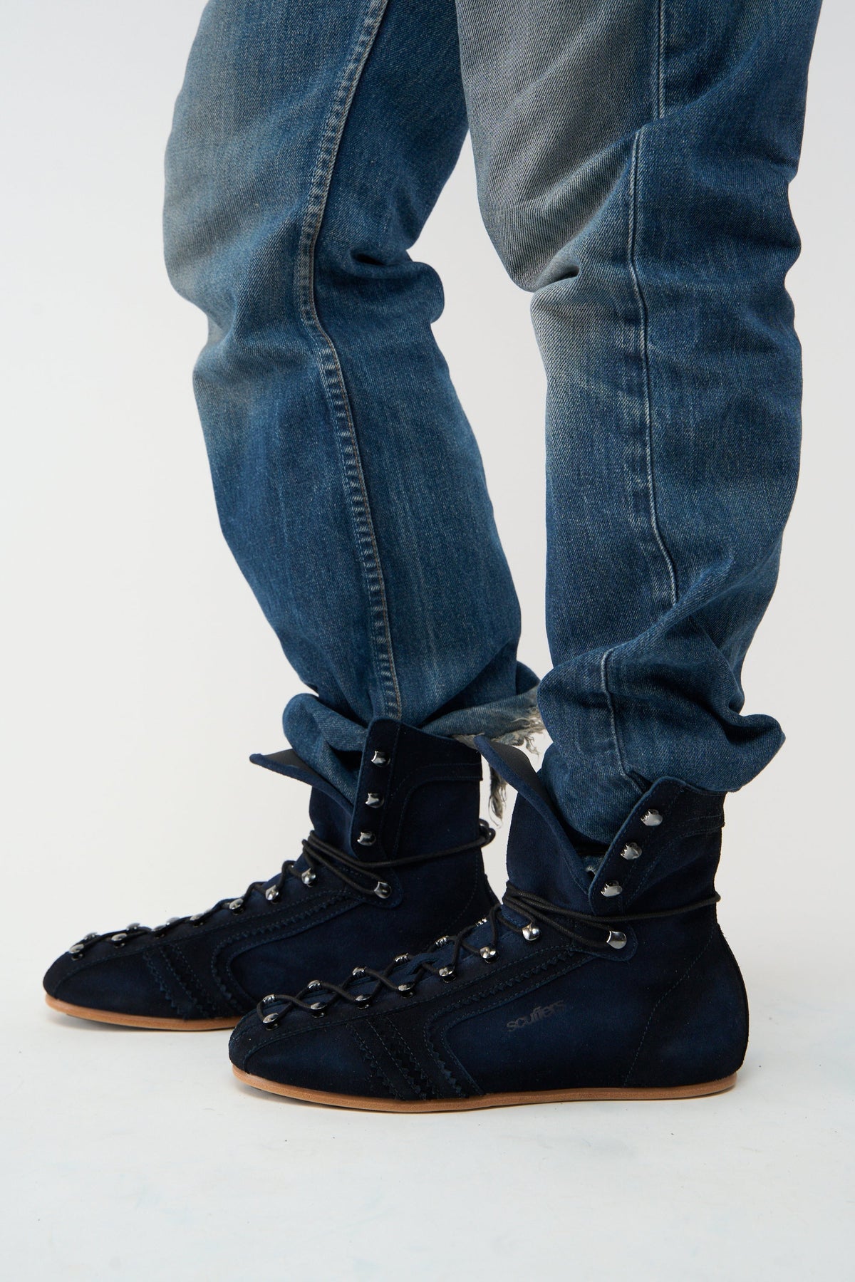 Iconic Navy Suede Boots