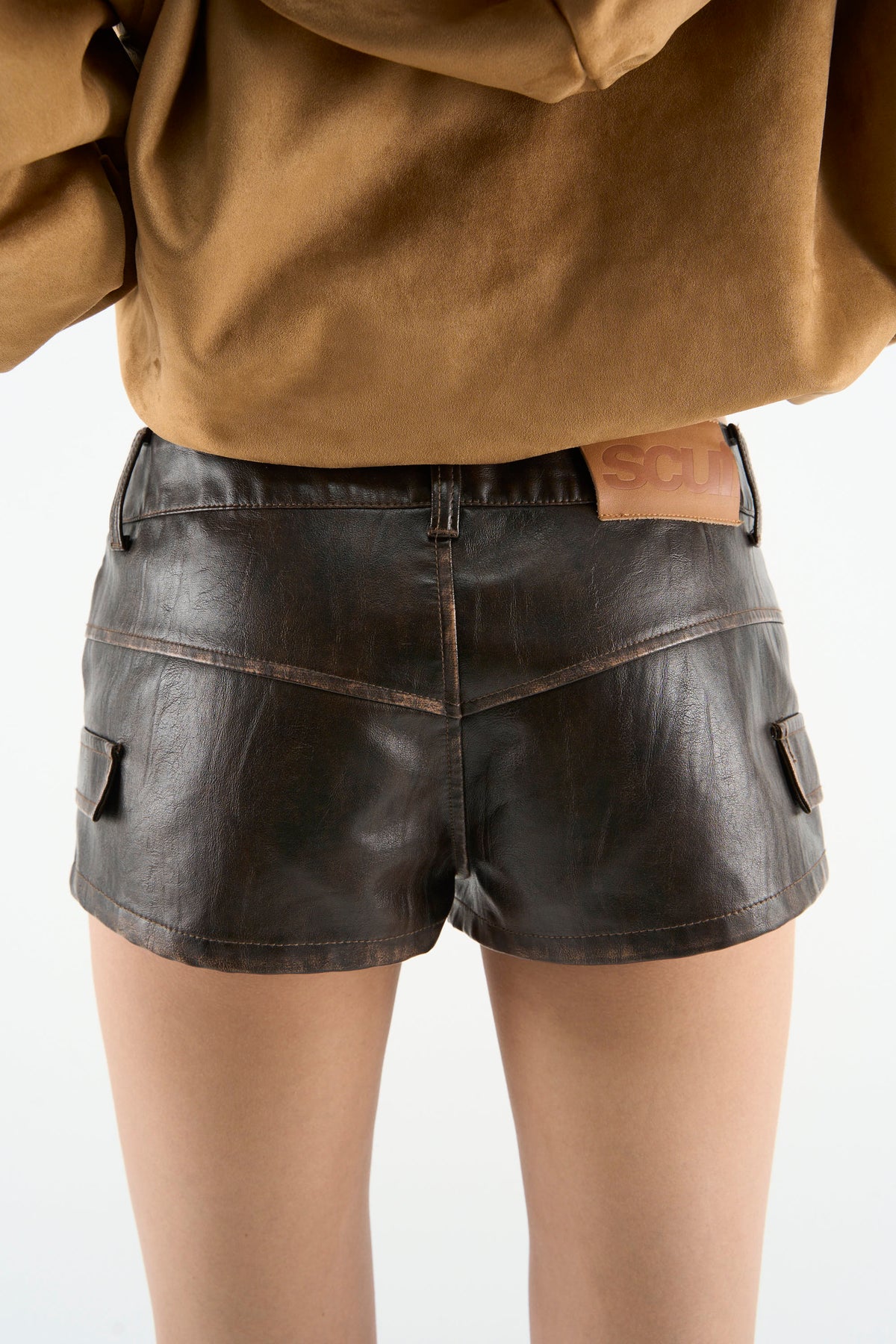 Meriem Brown Mini Shorts
