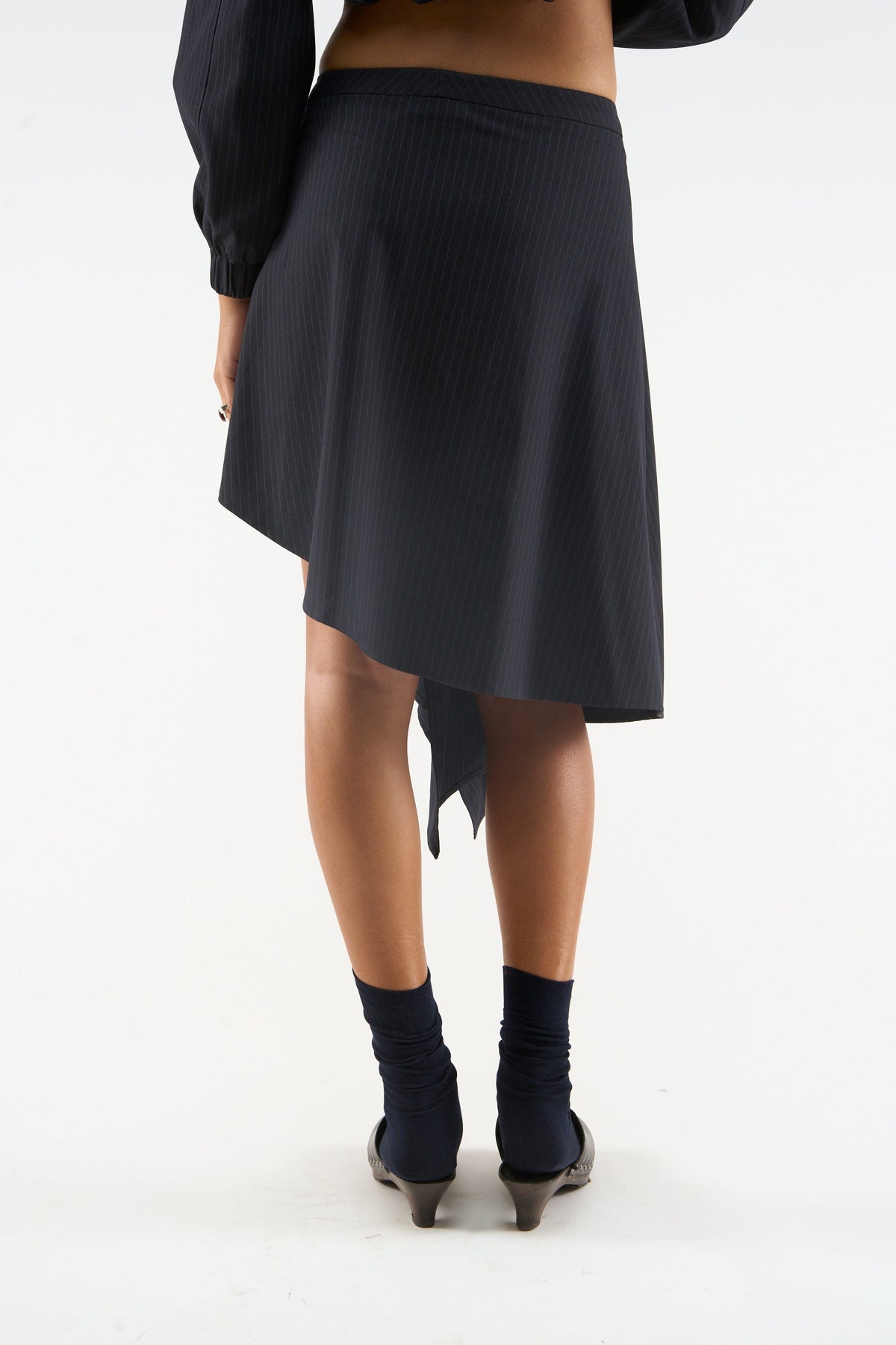 Nautica Navy Pinstripe Skirt