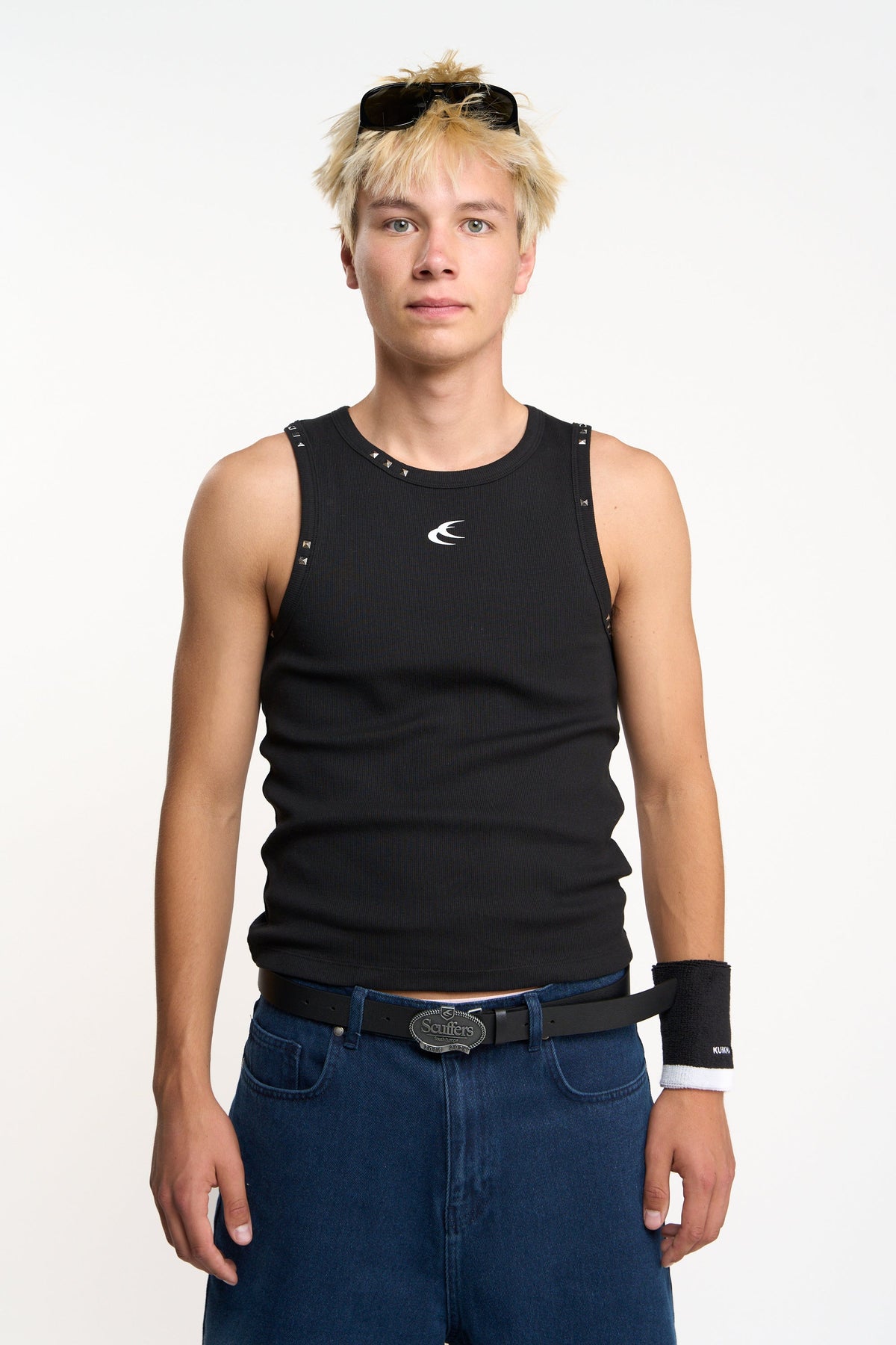 Studded Black Tank Top