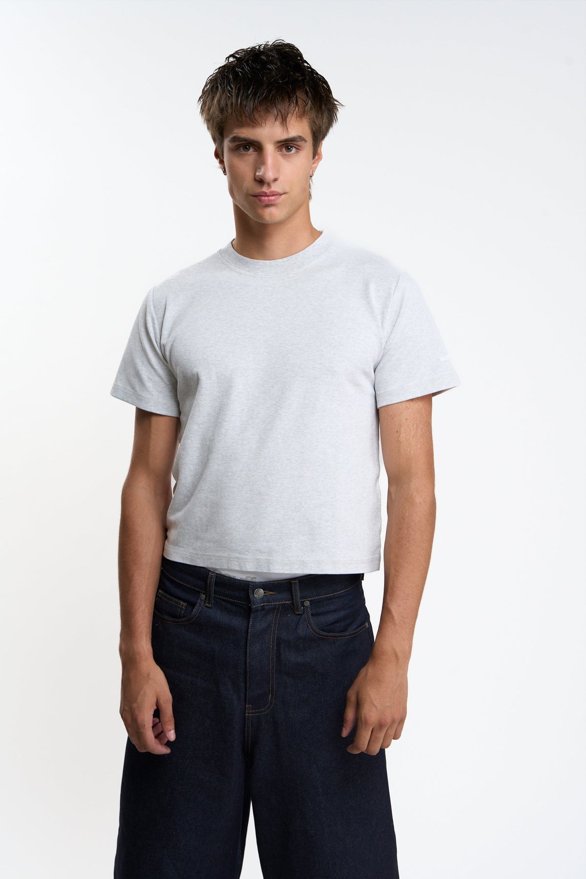 Interlock White and Grey Melange Fitted T-Shirt Pack