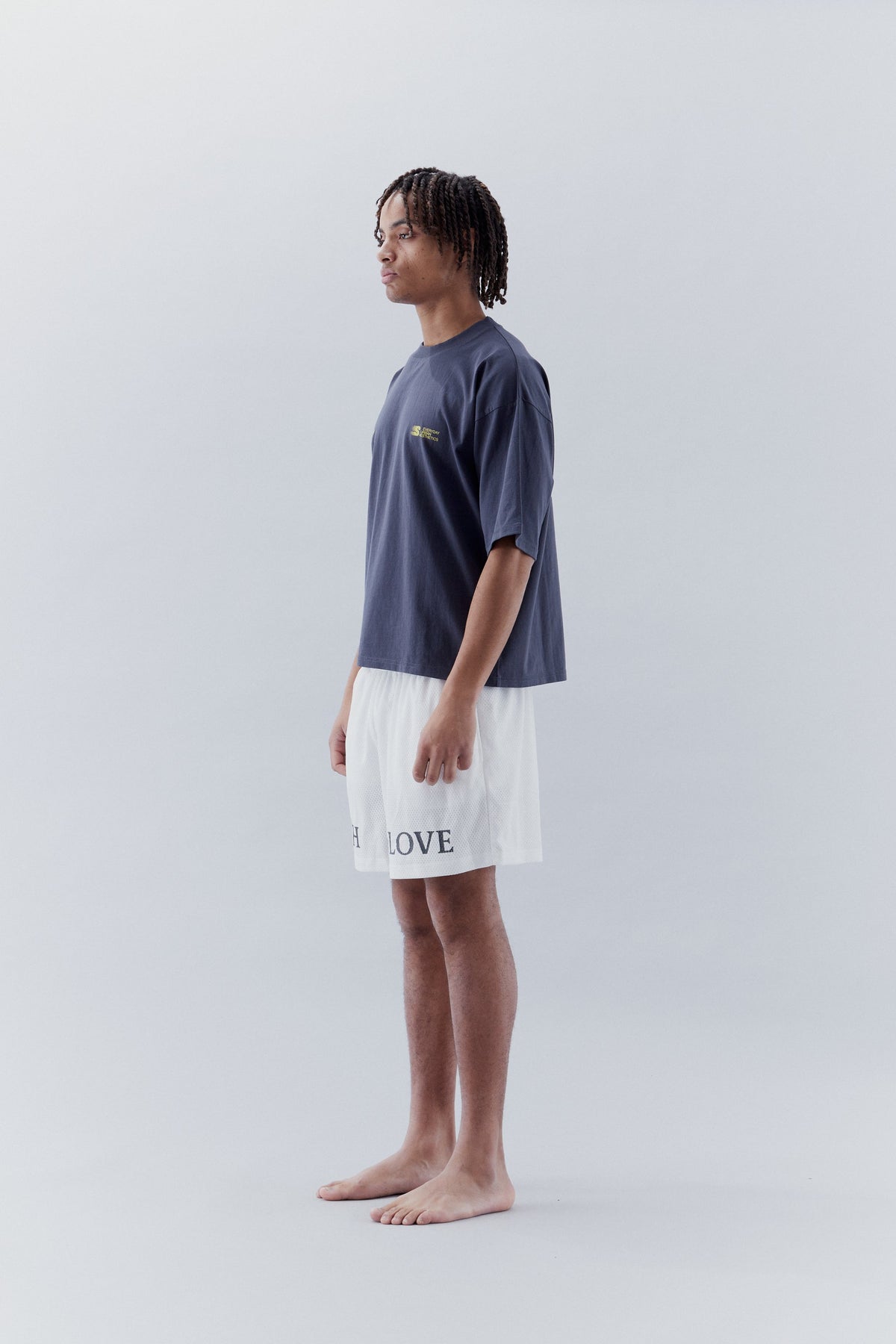 With Love Mesh White Shorts