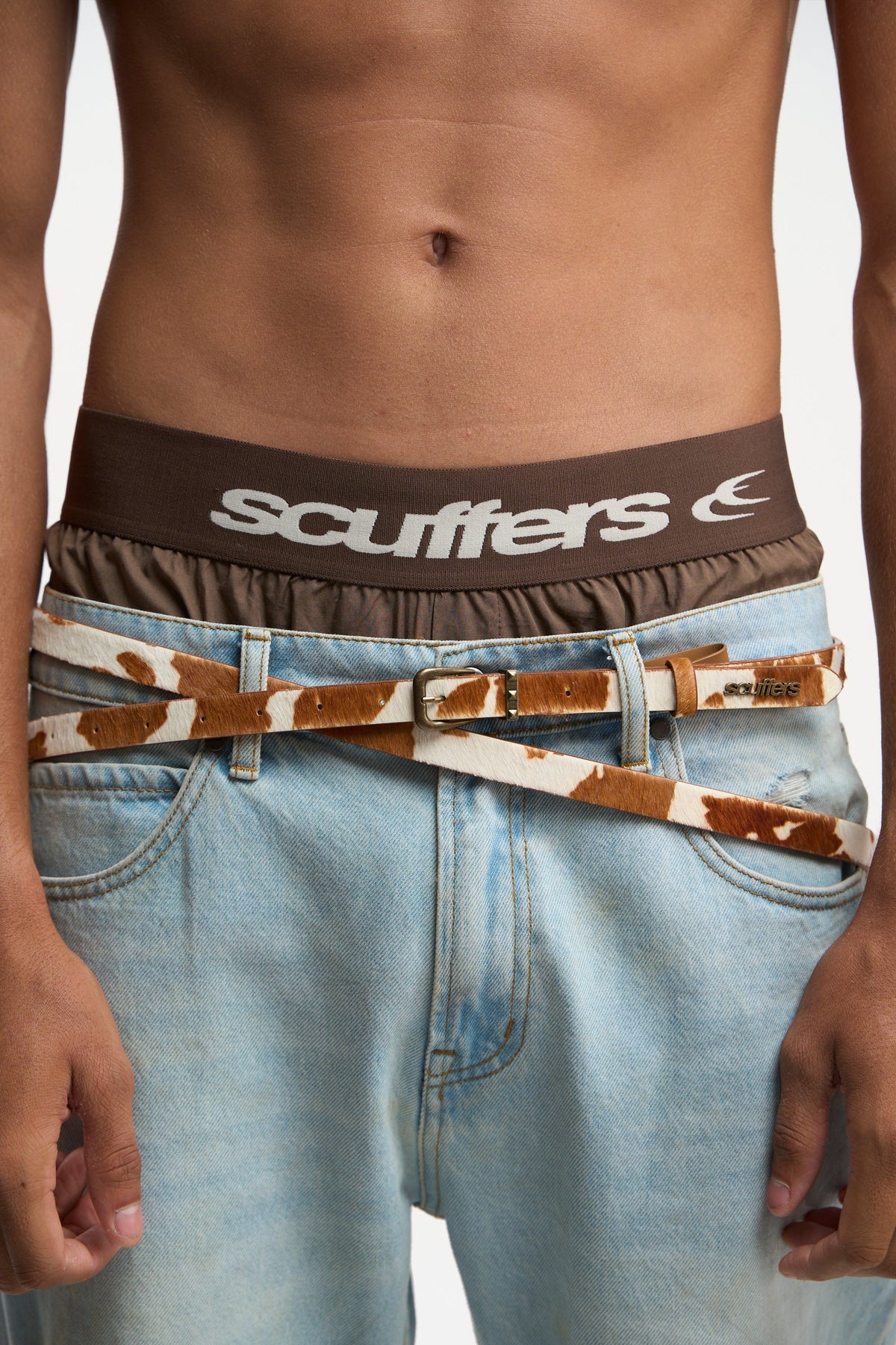 Bandit Cow Brown Double Belt