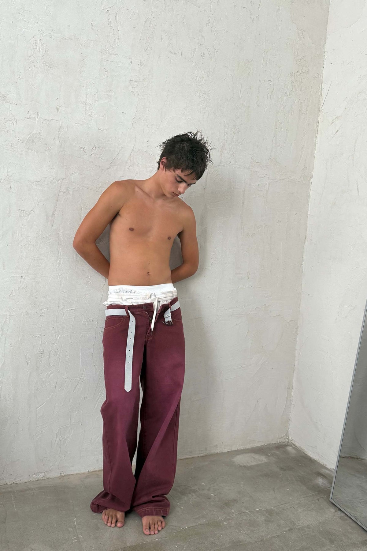 Suede White Belt