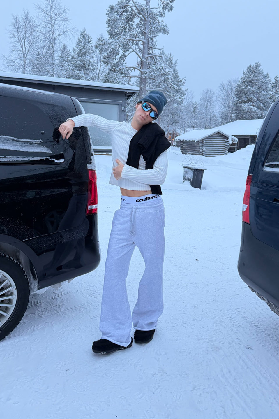 Flared Light Grey Sweatpants
