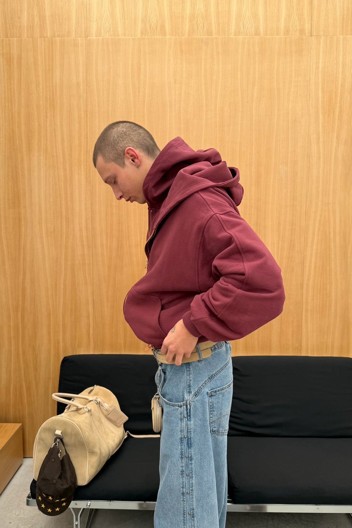 Steel Burgundy Zipper