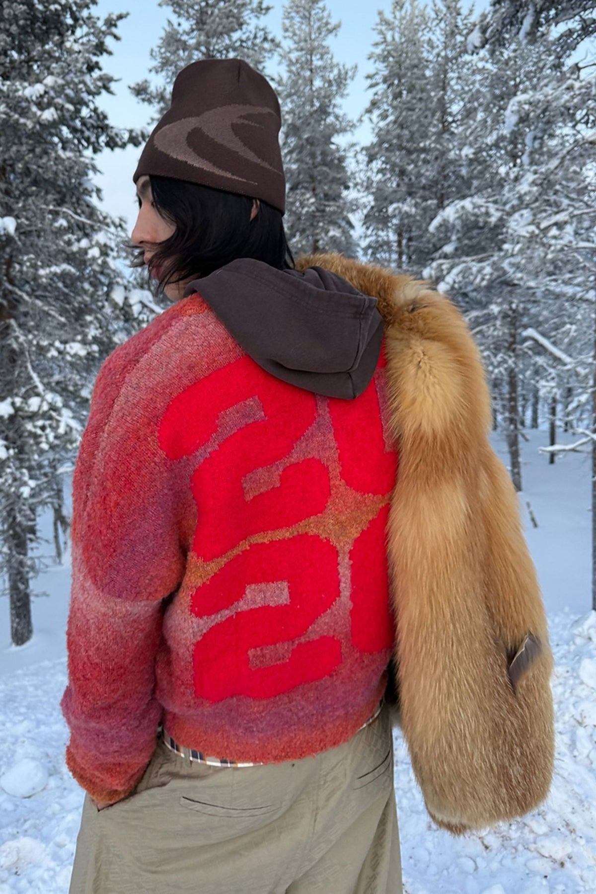 Quarter Red Zipper Knit