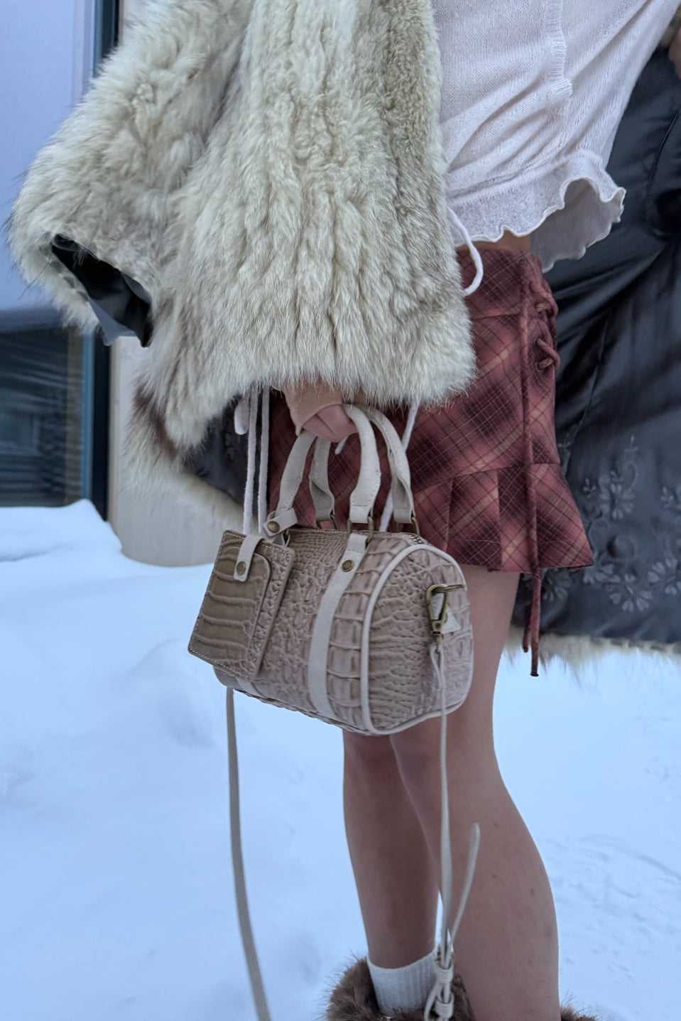 Mini Ecru Duffle Bag